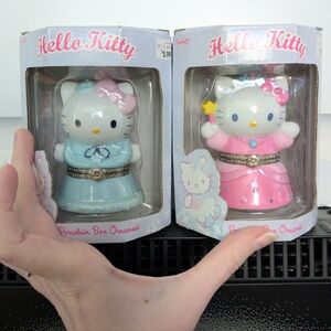 Vintage Sanrio Hello Kitty Porcelain Trinket Box Ornaments